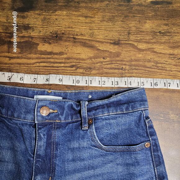 Loft Jeans Cut Off Shorts Size 4 High Rise Medium Dark Wash Stretch Denim - Picture 7 of 12